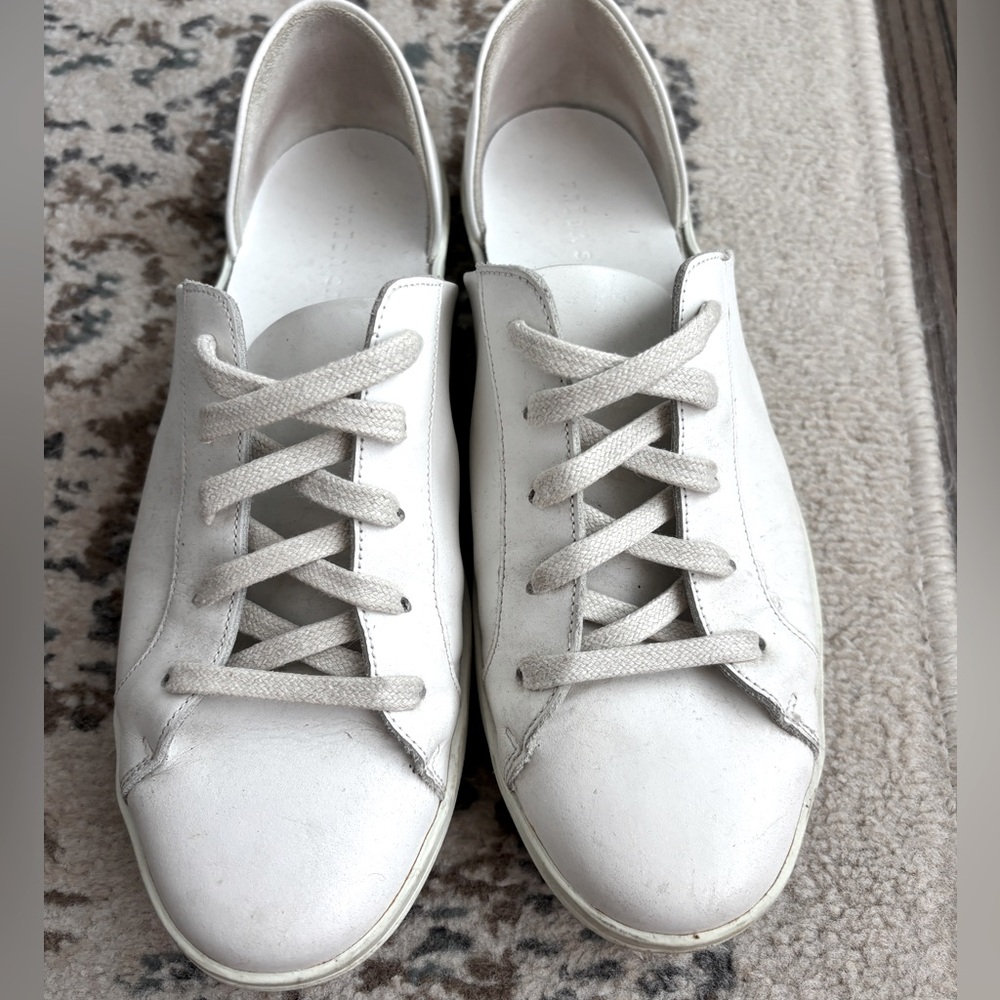 Freda Salvador White Leather Lace-Up Sneakers
